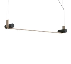 Suspension, Nastro 563.22, direct, coquille d'œuf, noir texturé, IP40, LED, dim, 2700K, 8000 lm, L170cm, H19cm - Tooy