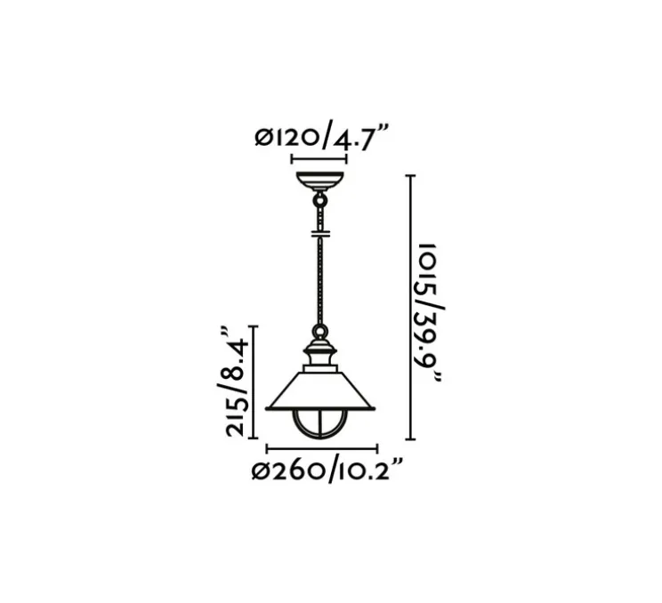 Suspension, Nautica 1P, brun foncé, Ø26cm, H21,5cm - Faro
