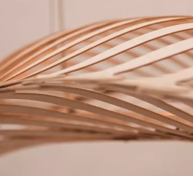 Suspension, Navicula Small, naturel, LED, dim, 2700K, L144cm, H20cm - David Trubridge