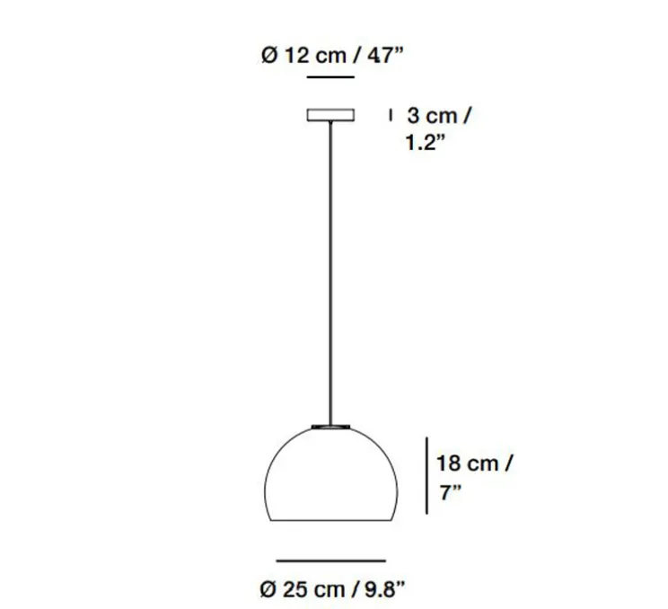 Suspension, Neil 25, albâtre, câble noir et rosace nickel mat, LED, 2700K, 910lm, Ø25cm, H18cm - Carpyen