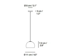 Suspension*Carpyen Suspension, Neil 11, albâtre, câble noir et rosace nickel mat, LED, 2700K, 654lm, Ø11cm, H7,2cm - blanc et nickel