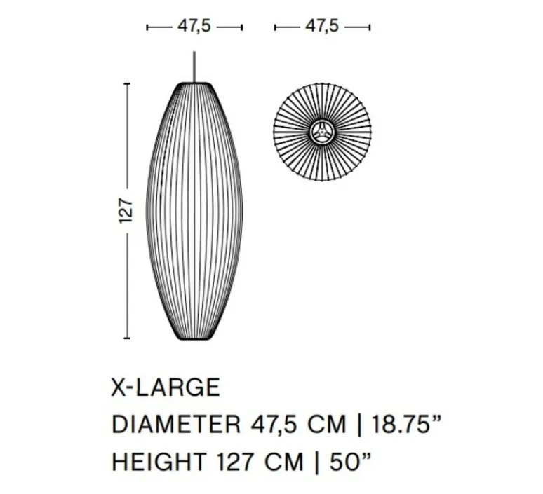 Suspension*HAY Suspension, Nelson cigar bubble XL, , Ø47,5cm, H127cm - blanc