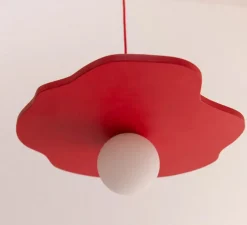 Suspension*Little Anana Suspension, Nenuphar moyen, peinture laquée , Ø50cm, H1,5cm - rouge