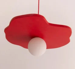 Suspension*Little Anana Suspension, Nenuphar moyen, peinture laquée , Ø50cm, H1,5cm - rouge