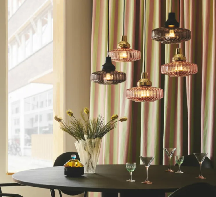 Suspension, New Wave Optic, rose, Ø26cm, H21cm - Design by us