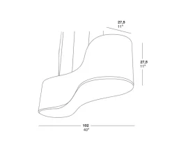 Suspension*LZF Suspension, New Wave S, , LED, H27,5cm, L102cm - turquoise et jaune