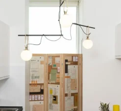 Suspension*Artemide Suspension, NH S3, , L117,5cm, H67,2cm - blanc, laiton, noir