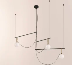 Suspension*Artemide Suspension, NH S3, , L117,5cm, H67,2cm - blanc, laiton, noir