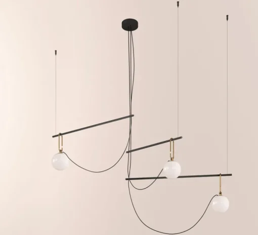 Suspension*Artemide Suspension, NH S3, , L117,5cm, H67,2cm - blanc, laiton, noir