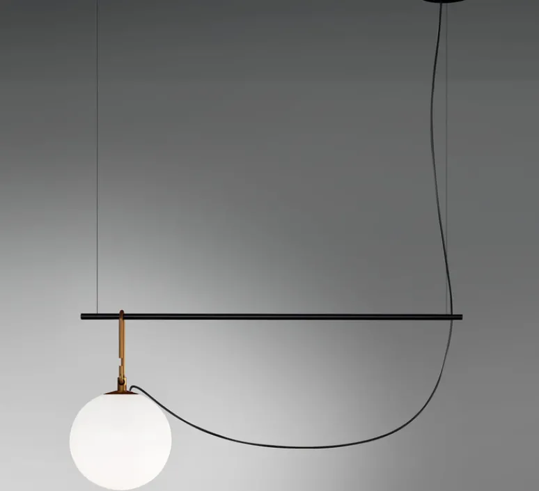 Suspension*Artemide Suspension, NH S1, , L58cm, H40,3cm - blanc, laiton, noir