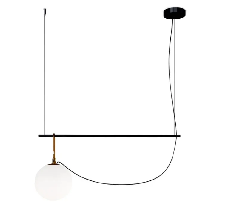 Suspension*Artemide Suspension, NH S1, , L58cm, H40,3cm - blanc, laiton, noir