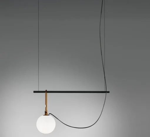 Suspension*Artemide Suspension, NH S1, , L58cm, H32,2cm - blanc, laiton, noir