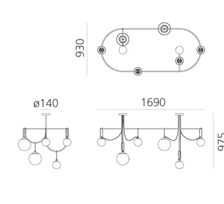 Suspension, Nh S5 Elliptic, noir, L169cm, H98cm - Artemide