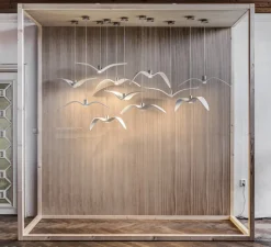 Suspension, Night Birds, blanc et argent, LED, GU10, 2700K, 336lm, ø59 cm, H17 cm - Brokis