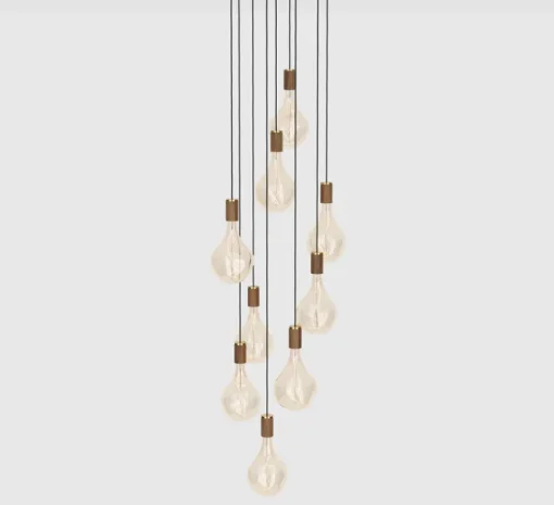 Suspension*Tala Suspension, Nine pendant + Voronoi II, noyer, 2200K, 150lm, dim, Ø5cm, H500cm maximum- bois, noyer