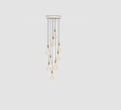 Suspension*Tala Suspension, Nine, Varonoï II, , Ø50,8cm, H5cm - blanc, chêne