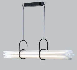Suspension, NL 12, noir et blanc, LED, 2700K, 4800 lm, L130cm, H10,4cm - DCW éditions Paris