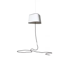 Suspension*DesignHeure Suspension, Nomade Moyen Nuage , , bordure noire, Ø32cm, H19cm - Blanc