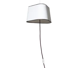 Suspension*DesignHeure Suspension, Nomade Moyen Nuage , , bordure noire, Ø32cm, H19cm - Blanc