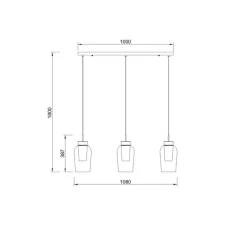 Suspension, Nora 3 lights, bois, blanc, L108cm, H38,7cm - Mantra