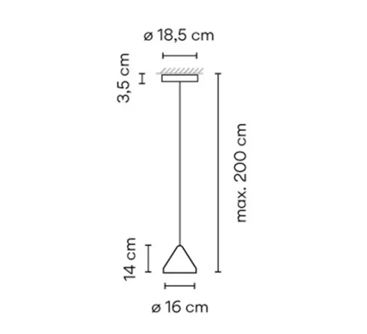 Suspension, North 5660 blanc, LED, dim, Push 1-10V, 2700K, 1041 lm, Ø16cm, H14cm - Vibia