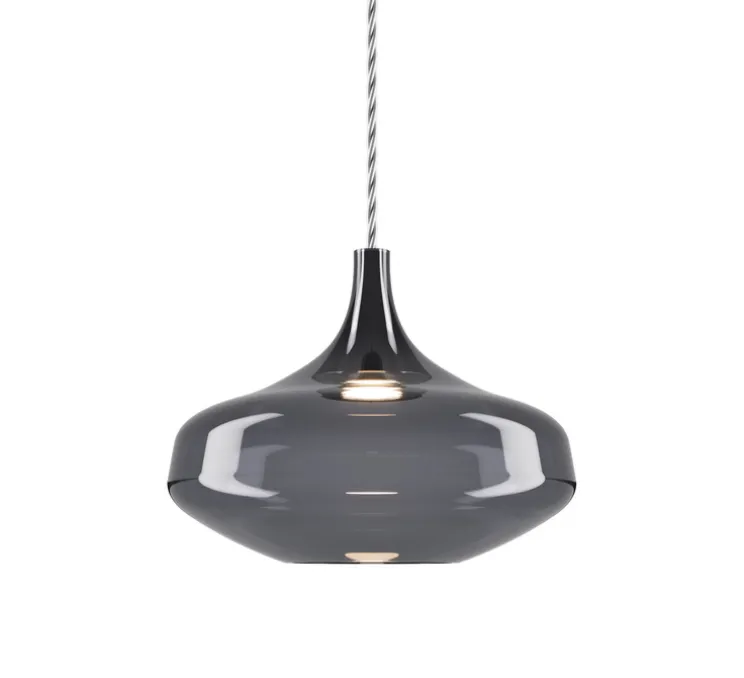 Suspension, Nostalgia cluster 24 pièces avec rosace blanche, gris fumé et cristal, LED, dim, 2700K, 1280 lm, Ø100cm, H150cm - Lodes