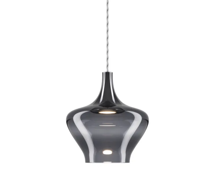 Suspension, Nostalgia cluster 24 pièces avec rosace blanche, gris fumé et cristal, LED, dim, 2700K, 1280 lm, Ø100cm, H150cm - Lodes