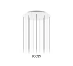 Suspension, Nostalgia cluster 24 pièces avec rosace blanche, gris fumé et cristal, LED, dim, 2700K, 1280 lm, Ø100cm, H150cm - Lodes