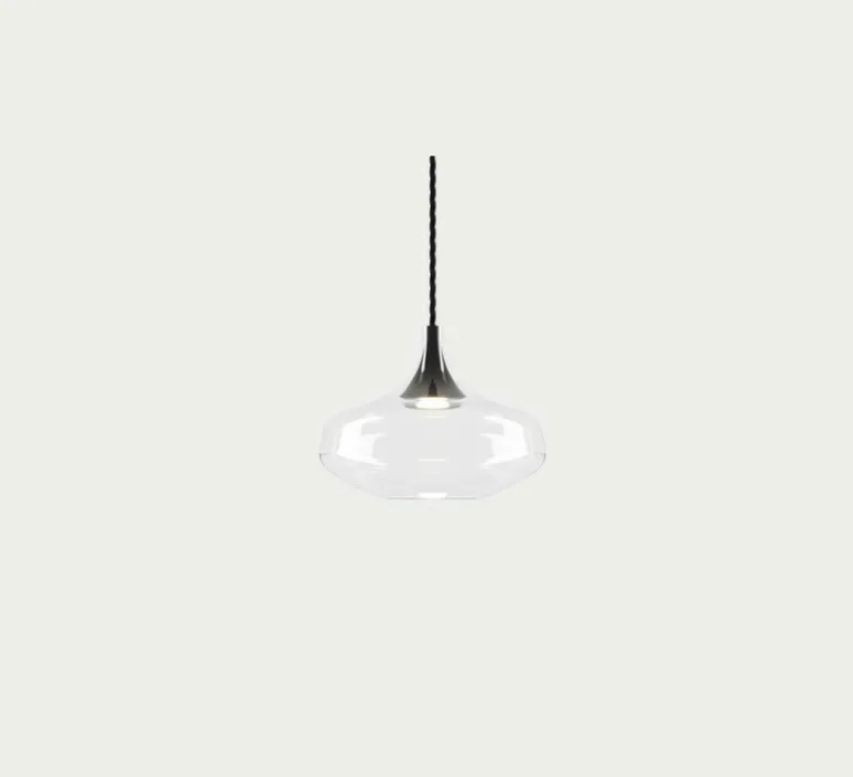 Suspension*Lodes Suspension, Nostalgia large sans rosace, noir & transparent, LED, dim, 2700K, 1280 lm, Ø28cm, H21,5cm - noir & transparent