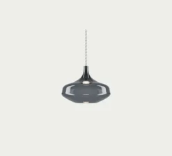 Suspension*Lodes Suspension, Nostalgia large sans rosace, chrome & fumé, LED, dim, 2700K, 1280 lm, Ø28cm, H21,5cm - chrome & fumé