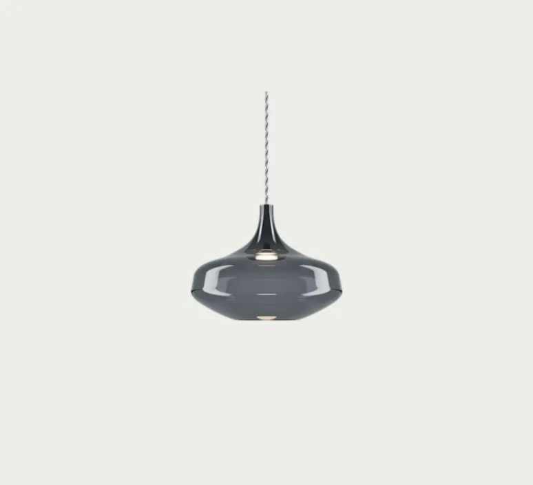 Suspension*Lodes Suspension, Nostalgia large sans rosace, chrome & fumé, LED, dim, 2700K, 1280 lm, Ø28cm, H21,5cm - chrome & fumé