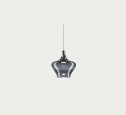 Suspension*Lodes Suspension, Nostalgia medium sans rosace, chrome & fumé, LED, dim, 2700K, 1280 lm, Ø20cm, H21,5cm - chrome & fumé