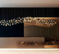 Suspension*Lodes Suspension, Nostalgia medium sans rosace, chrome & fumé, LED, dim, 2700K, 1280 lm, Ø20cm, H21,5cm - chrome & fumé