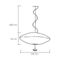 Suspension, NUAGE, blanc, L118cm, H45cm - Celine-Wright