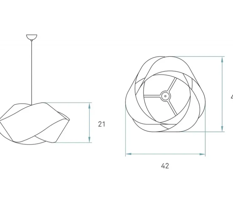 Suspension, Nut S, bois naturel de cerisier, Ø42cm, H21cm - LZF