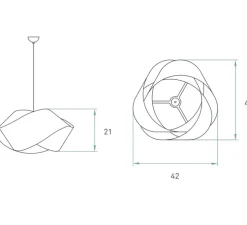 Suspension, Nut S, rouge, Ø42cm, H21cm - LZF