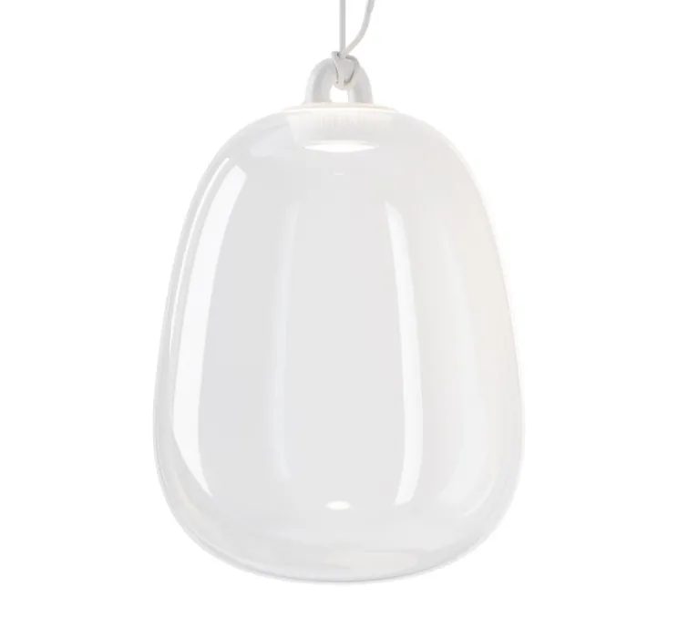 Suspension, Oblo Large sans rosace, transparent, LED, dim, 2700K, 1280 lm, Ø24,5cm, H34,7cm - Lodes