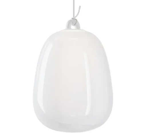 Suspension*Lodes Suspension, Oblo Large sans rosace, , LED, dim, 2700K, 1280 lm, Ø24,5cm, H34,7cm - blanc soie
