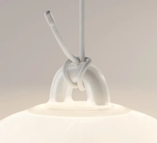 Suspension*Lodes Suspension, Oblo Large sans rosace, , LED, dim, 2700K, 1280 lm, Ø24,5cm, H34,7cm - blanc soie