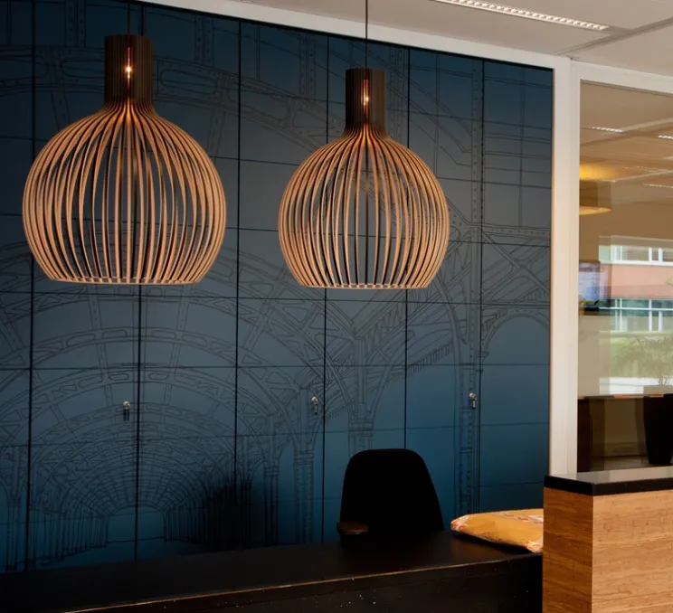 Suspension, Octo, 4240, noyer, 2800K, 1055lm, Ø54cm, H68cm - Secto Design