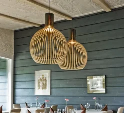 Suspension, Octo, 4240, noyer, 2800K, 1055lm, Ø54cm, H68cm - Secto Design