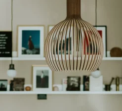 Suspension, Octo, 4240, noyer, 2800K, 1055lm, Ø54cm, H68cm - Secto Design