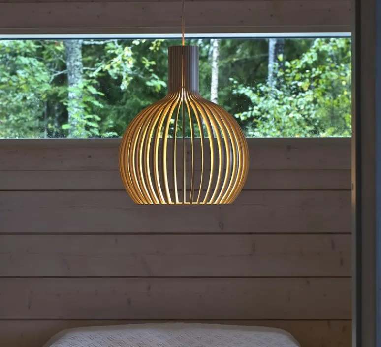 Suspension*Secto Design Suspension, Octo small, , 3000K, 1060lm, Ø45cm, H55cm - bouleau