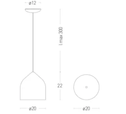 Suspension*Lumen Center Italia Suspension, Odile S, , Ø20cm, H22cm - jaune
