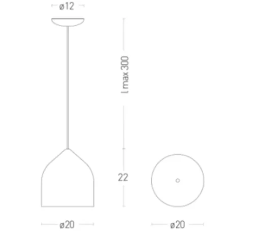 Suspension*Lumen Center Italia Suspension, Odile S, , Ø20cm, H22cm - jaune