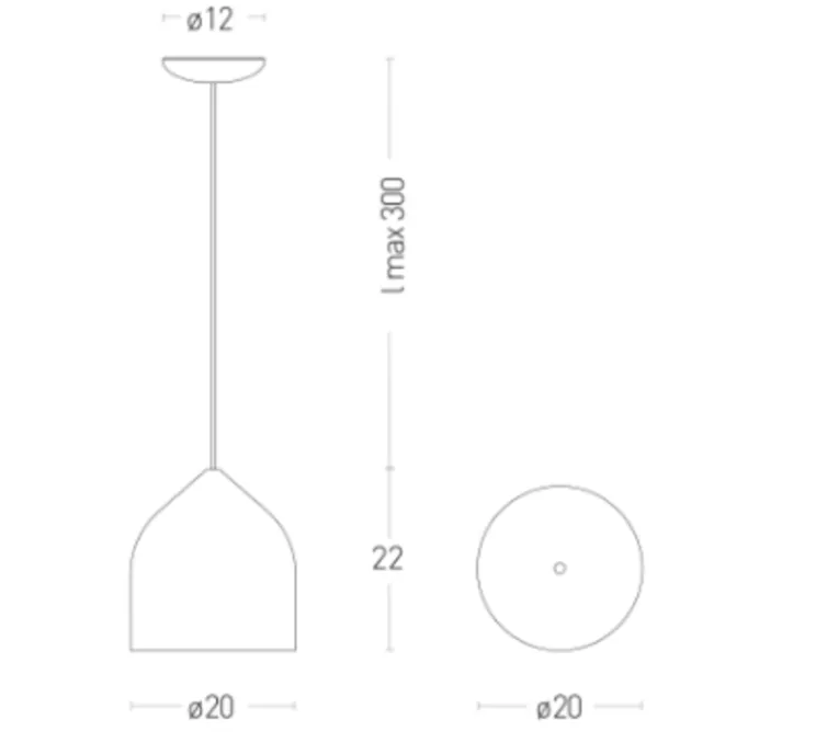 Suspension, Odile S, vert, Ø20cm, H22cm - LUMEN CENTER ITALIA