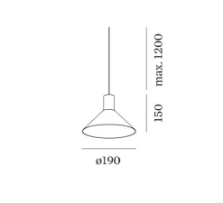 Suspension*Wever&Ducré Suspension, Odrey 1.6 avec rosace en saillie noire, noir et , Ø19cm, H15cm - Wever & Ducré or