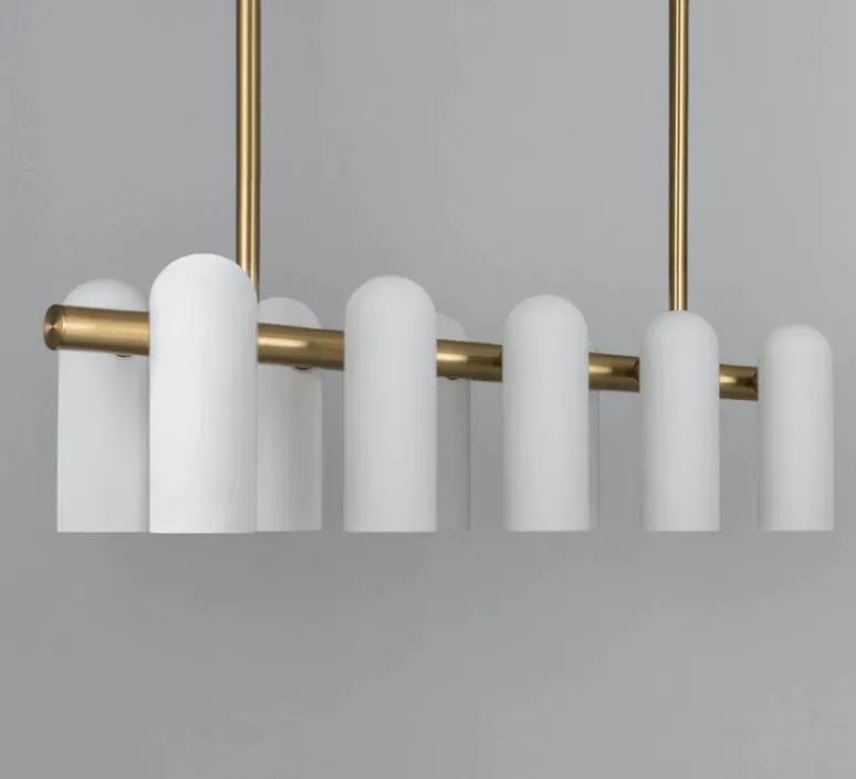 Suspension*Schwung Suspension, Odyssey Linear SM, , L114,3cm, H42,4cm - Laiton laqué bruni, verre mat