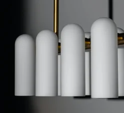 Suspension*Schwung Suspension, Odyssey Linear SM, , L114,3cm, H42,4cm - Laiton laqué bruni, verre mat