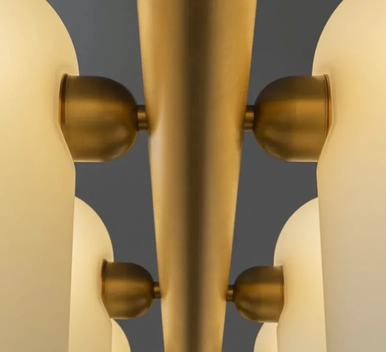 Suspension*Schwung Suspension, Odyssey Linear SM, , L114,3cm, H42,4cm - Laiton laqué bruni, verre mat